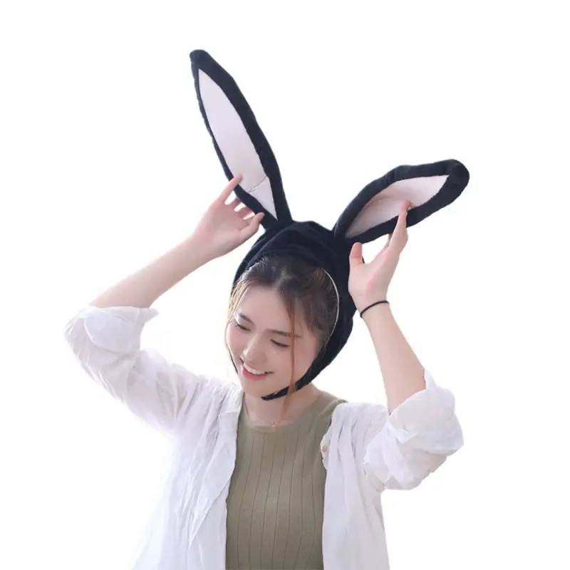Japanese Plush Funny Eastern Bunny Ears Mask Adult Kids Halloween Party