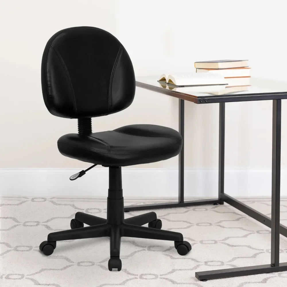 Mid-Back Black LeatherSoft Swivel Ergonomic Task Office Chair With Back Depth Adjustment Freight Free Stool Chaises De Bureau server it cabinet schneider electric optimum lcsr3100 42u width 600mm depth 1070mm height 1992mm black perforation area 71 30% load capacity