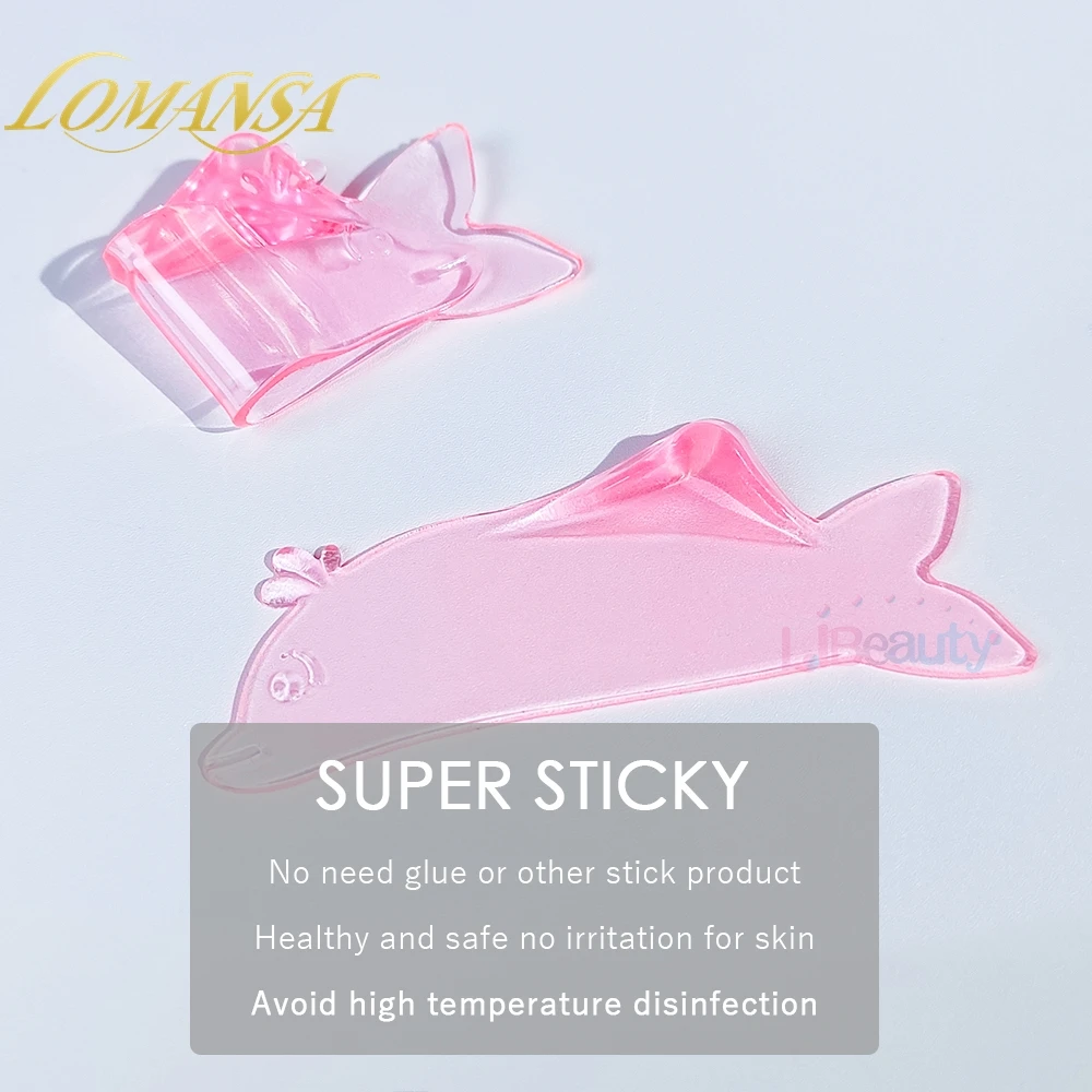 Dolphin Shape Reusable Silicone Eyelash Perm Lashes Rod Shield Lash Softening Pads Eyelash Curler Makeup Tool