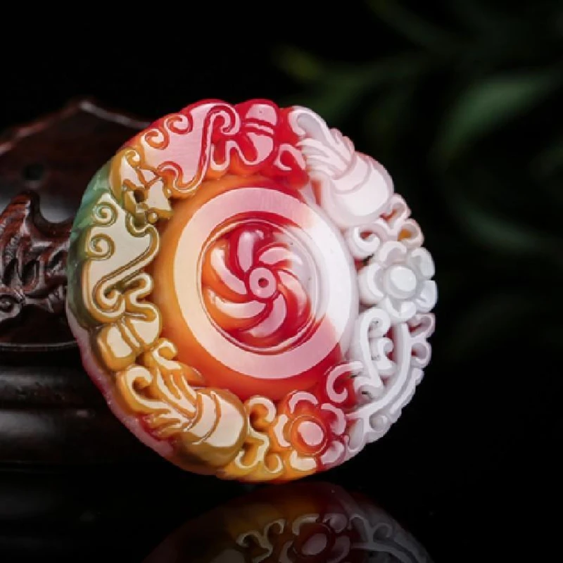 

Подвеска бренда Hetian Yucai Yufu Shou, мужская и женская вырезанная подвеска, нефритовая подвеска