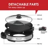Smokeless Indoor Electric BBQ Grill with Glass Lid, Dishwasher Safe, Nonstick, Adjustable Temperature, Fast Heat Up, Stainless 6