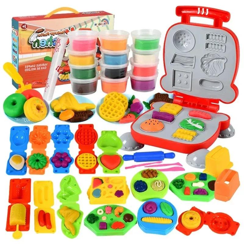 Children's Colorful Clay Hamburger Machine Pasta Machine Rubber Clay Mold Tool Ultra Light Sticky Women's Kids