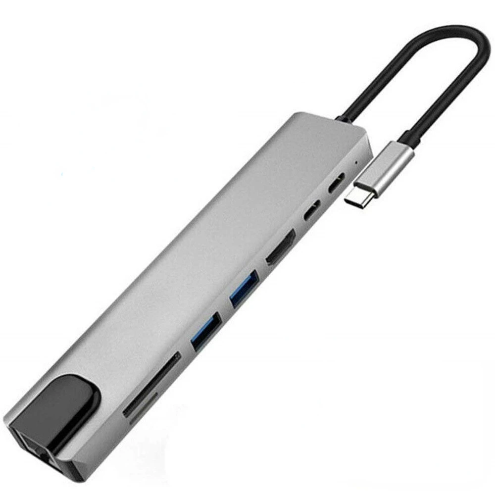 Hub Compatibile Da Tipo C A Hdmi Usb C 4K Pd 5A 87W Dock Rj45 Lan Splitter Power Delivery Per Macbook Pro/Air/Huawei Mate