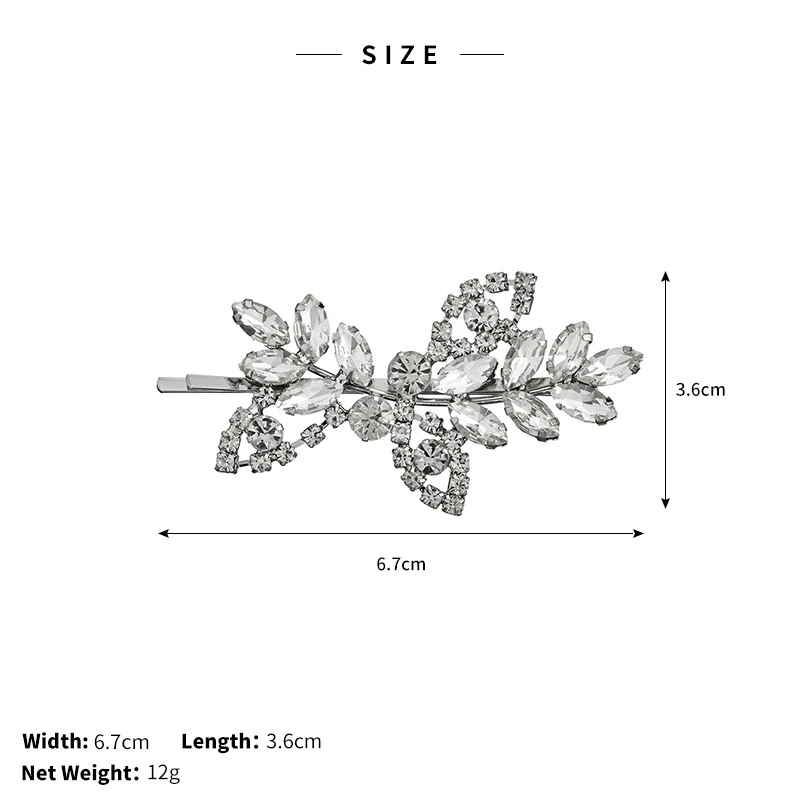 Bridal Rhinestone Side Flower Hair Clip Wedding Hair Accessories