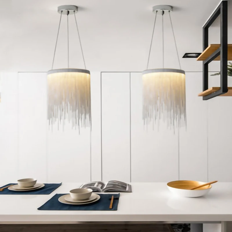 

Home Deco led Pendant light Modern Aluminum Pendant light Chains suspension luminaire Dining Room Living Room Bedroom Light