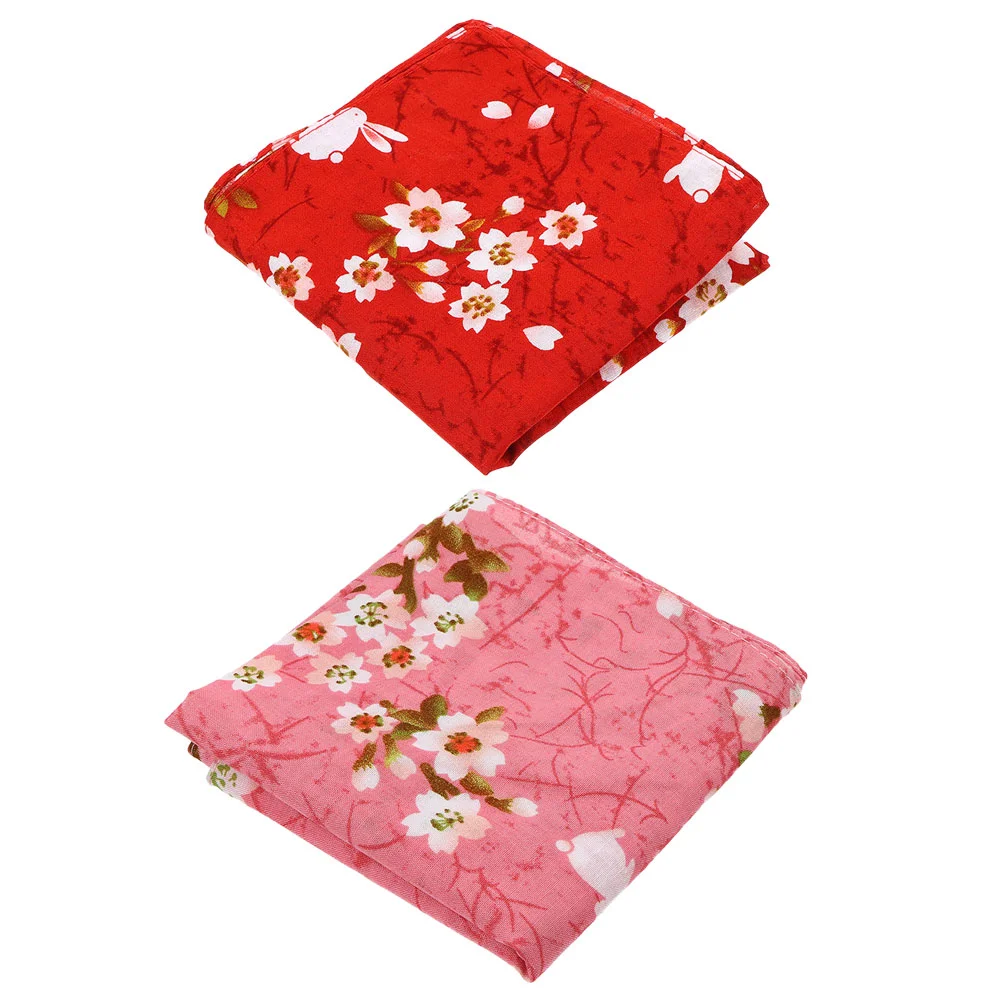 

2pcs Japanese Festival Floral Pattern Lunch Case Handkerchief Handkerchief