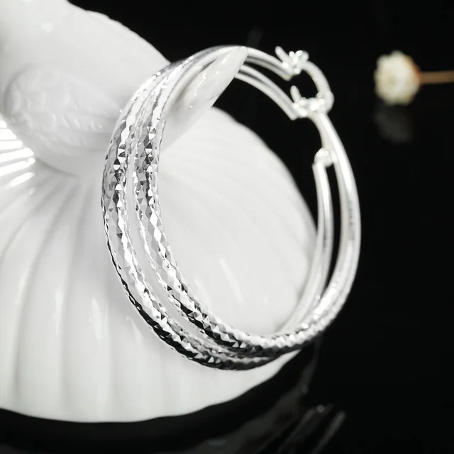 Boucles d'oreilles créoles circulaires pour femmes, breloques de 3CM, jolis bijoux à la mode pour fête de mariage, cadeaux de vacances