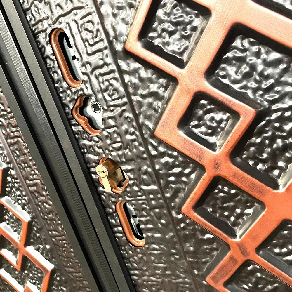 Front Door Residential Exterior Security Single Explosion Fireproof Cast Aluminum Steel Door 5