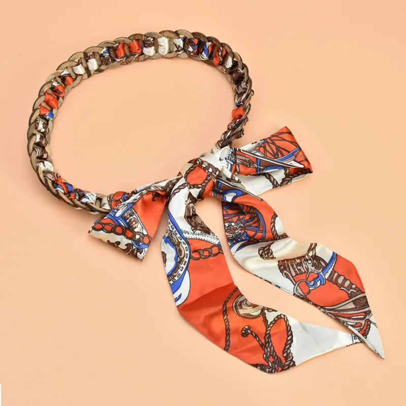 Ethnischer Seidengeknoteter Gürtel für Damen, dekoratives Kleid, vielseitiger Kokosnussschalengürtel, Streamer, Blumenmuster, Dekoration, lang – Detail 6