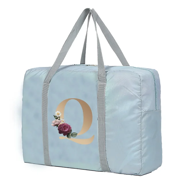 Large Capacity Travel Bag Unisex Organizers Foldable Luggage Handbags  Clothes Storage Duffle Carry on Bags Gold Lettern Series 5gold Q