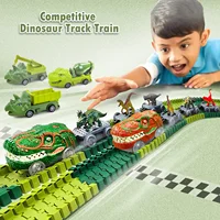 Children Electric Magic Climbing Dinosaur Track Toy Engineering Car Kids Track Car Train Toys for Children Birthday Gift 2