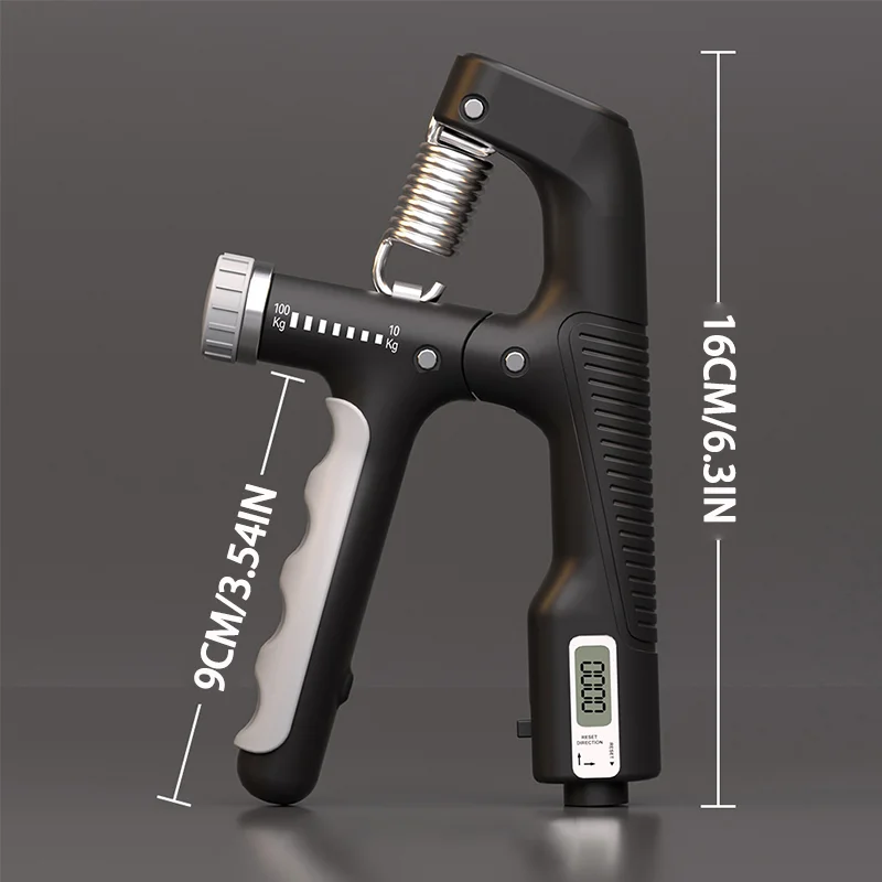 Allenatore Per Mano Regolabile 10-150 Kg, Contatore Meccanico Integrato, Per Avambraccio E Dita, Materiale PP Resistente, Compatto Per Casa Ufficio E Palestra