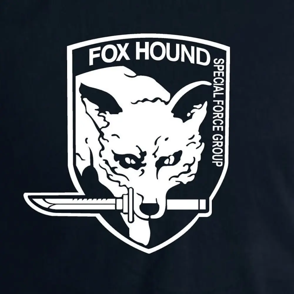 Foxhound футболка, металлическая Экипировка, твердые спецназ Kojima Softstyle Logo Action Adventure Game