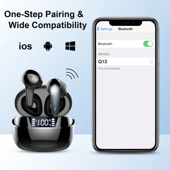 Wireless Earbuds, Bluetooth 5.3 Headphones In Ear with Dual Mic, 35H Wireless Earphones Sport with ENC Noise Canceling Mic. 5