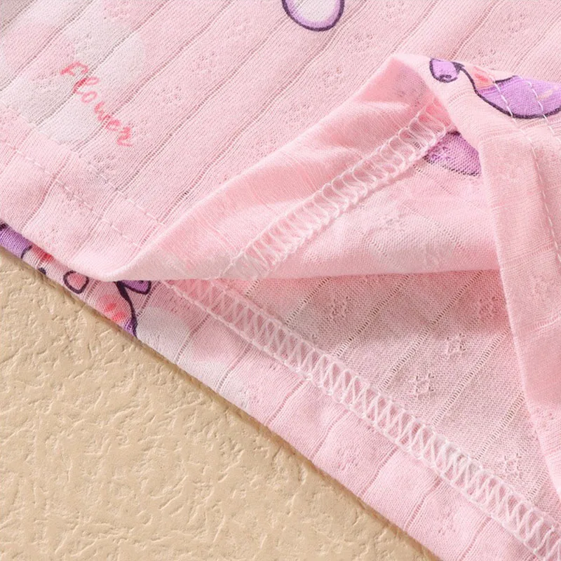 Kids Pajamas Set Summer Camisole Sling Tops Shorts 2-Piece Set Soft Cotton Fashion Cartoon Print Home Clothes Casual Suit