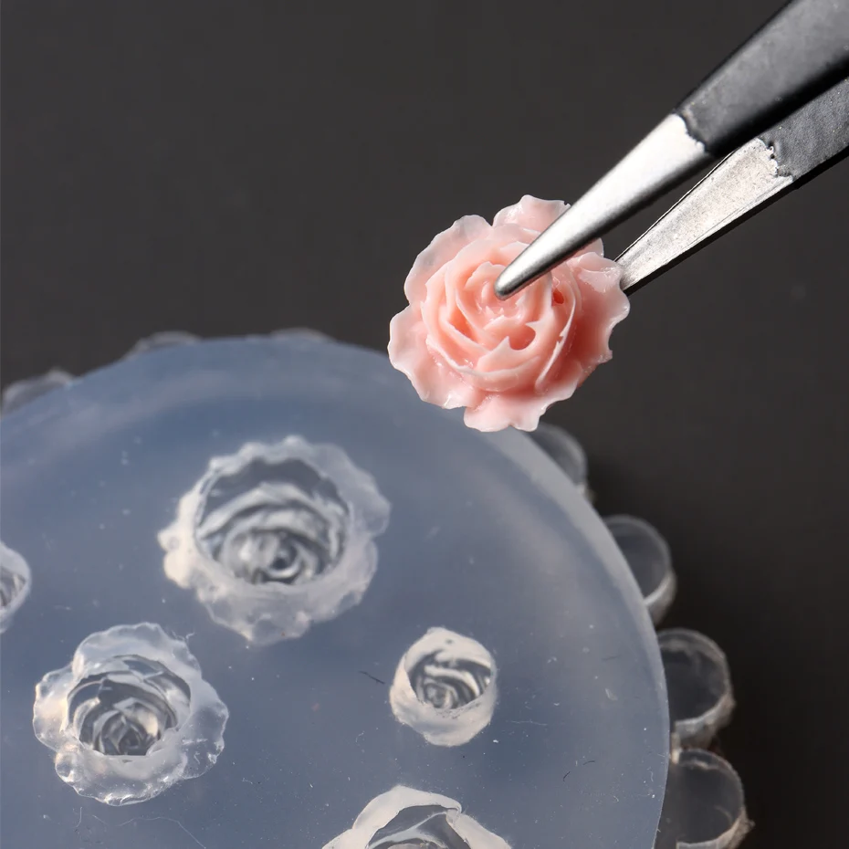 Flower Nail Art Stencil Silicone Carving Mold Rose Butterfly 3D Embossed Mould Relief Template Mini Nail Molds Manicure Art Tool 5