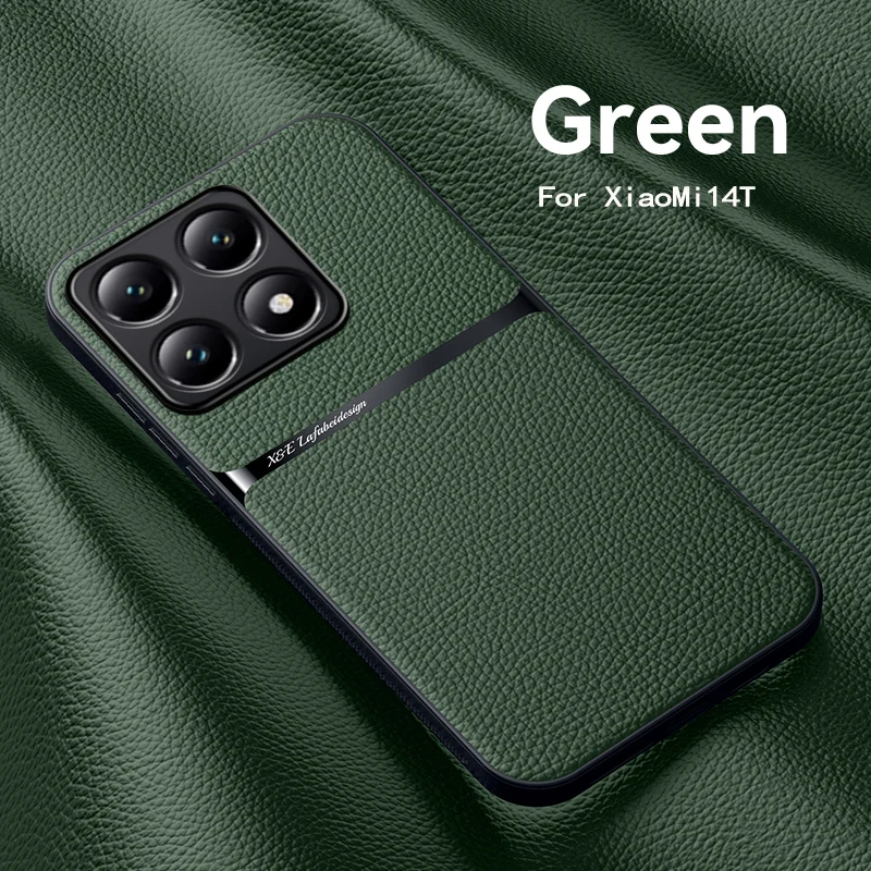 Premium Magnetic Leather Car Holder Case - Silicone Protective Back Cover