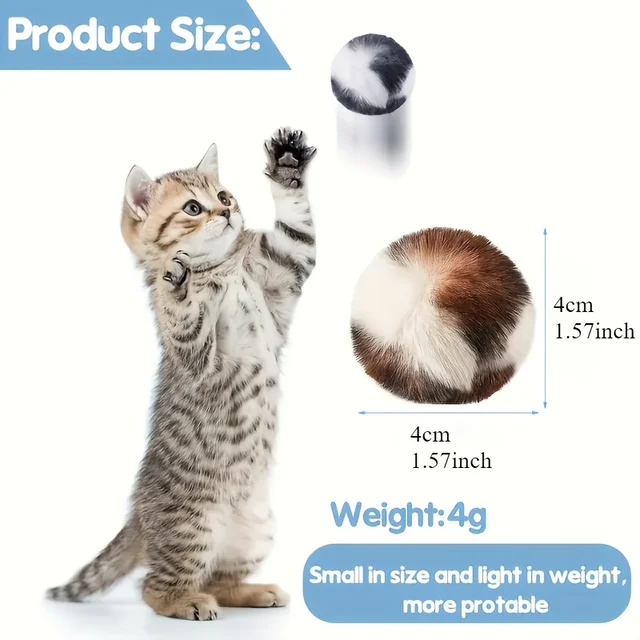 3Pcs Cat Toy Ball Leopard Print Plush Ball, Cat Self-Entertainment Ball Soft Cat and Dog Universal Toy Ball Interactive 3