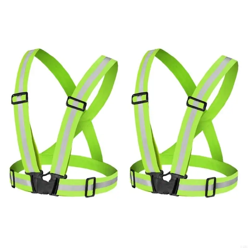 D5BE Adjustable Adults Reflective Vest Students Safety Running Night Security