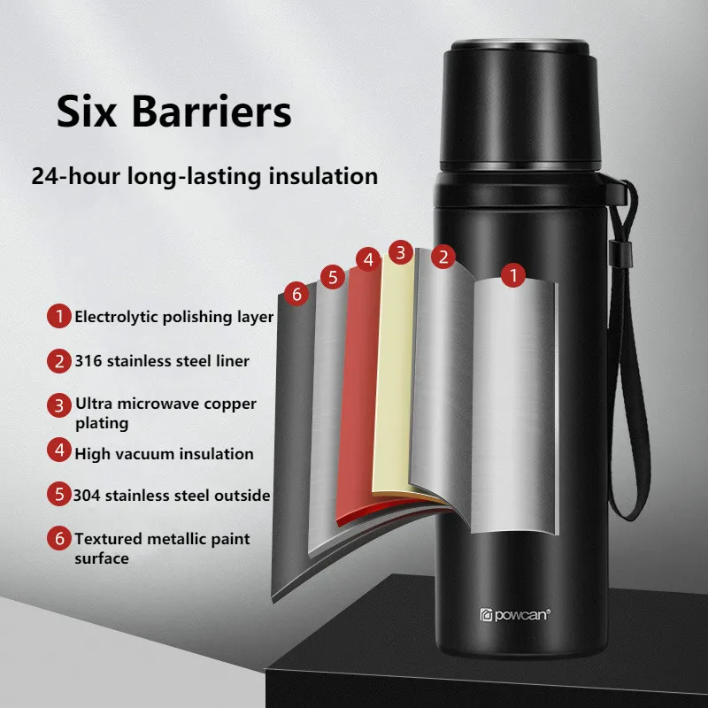 PACK OF 2 Coffee thermos, 650 ml Smart Coffee bottle, LED Temperature  Display Tea Infuser Bottle