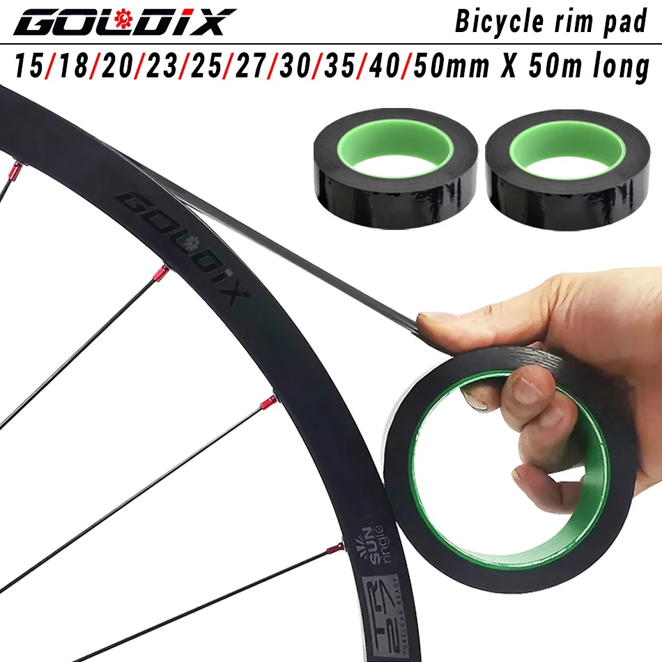 GOLDIX MTB Nastro per cerchioni tubeless per bicicletta da strada 15/18/20/23/25/27/30/35/40/50mm per MTB/Highway Bike Pneumatico Pad Cuscinetti per ruote in fibra di carbonio - immagine 2