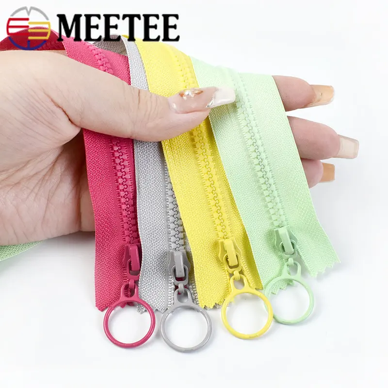 Meetee-3 수지 지퍼 25cm 폐쇄형 60cm, 봉제용 오픈 엔드 지퍼, DIY 공예 가방 의류 지퍼 액세서리, 20 개