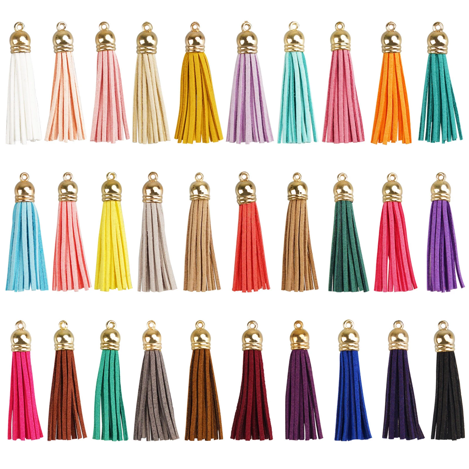 

40Pcs/20 Colors Leather Tassels Keychain Charms Tassels Handmade DIY Tassels Multicolored Mini Tassels for Earring Jewelry Maki