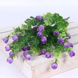 Elegant Silk Mini Rose Bouquet - 30 Heads for Weddings, Parties, and Home Decor (Purple)