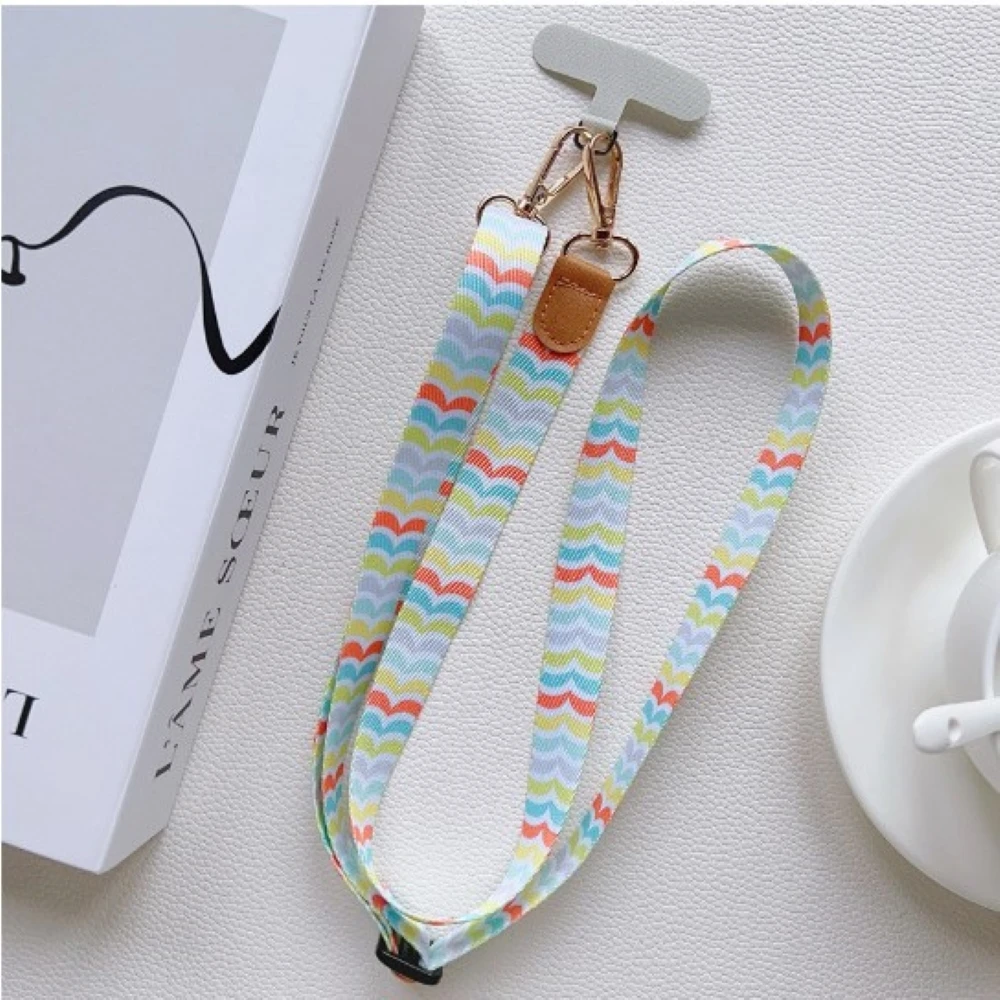 Adjustable Crossbody Retro Pattern Phone Lanyard with Wide Fabric Strap