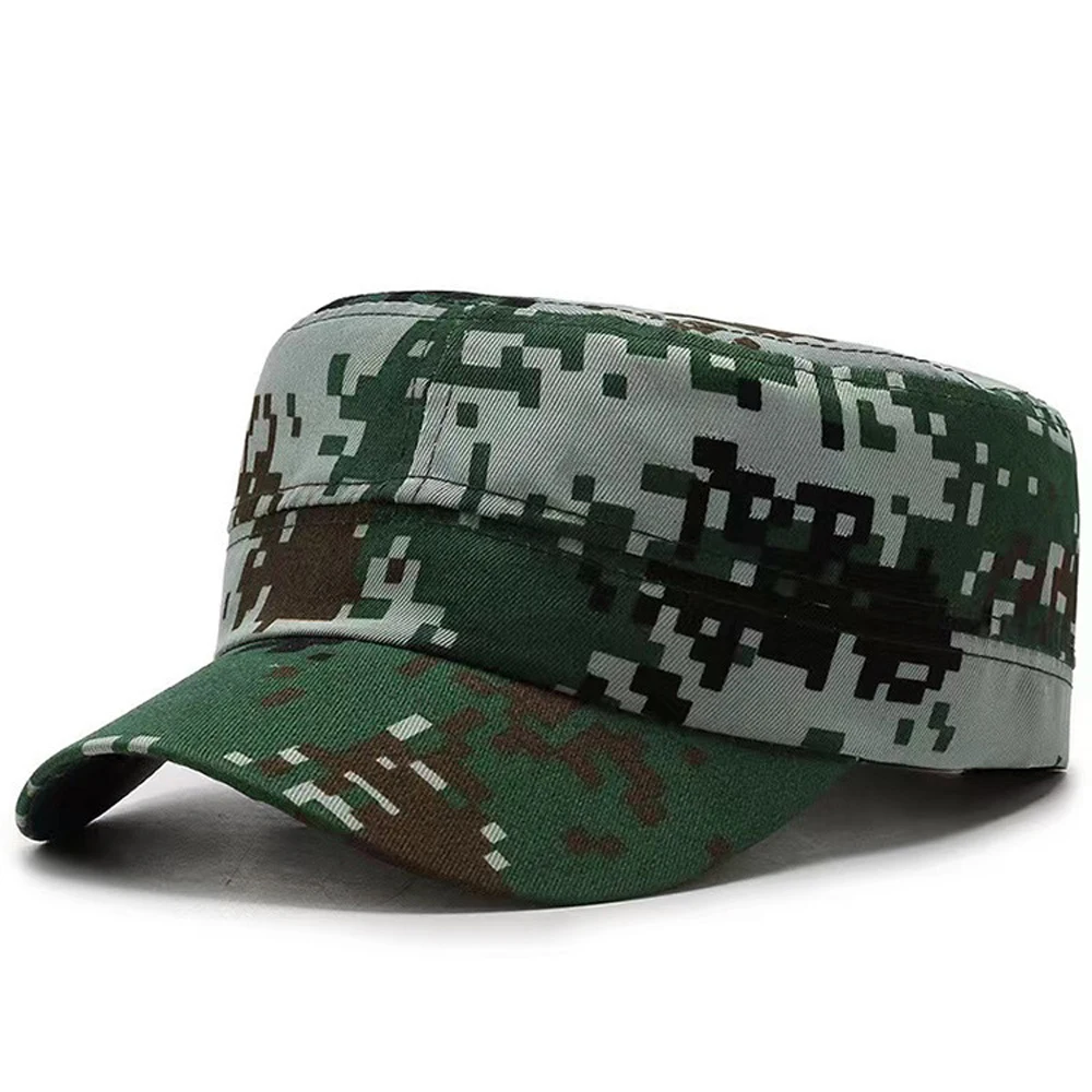 Classic Men Hats Unisex Flat Baseball Cap Camouflage Fishing Hat Peaked Cap Fashion Soldier Hat with Red Star