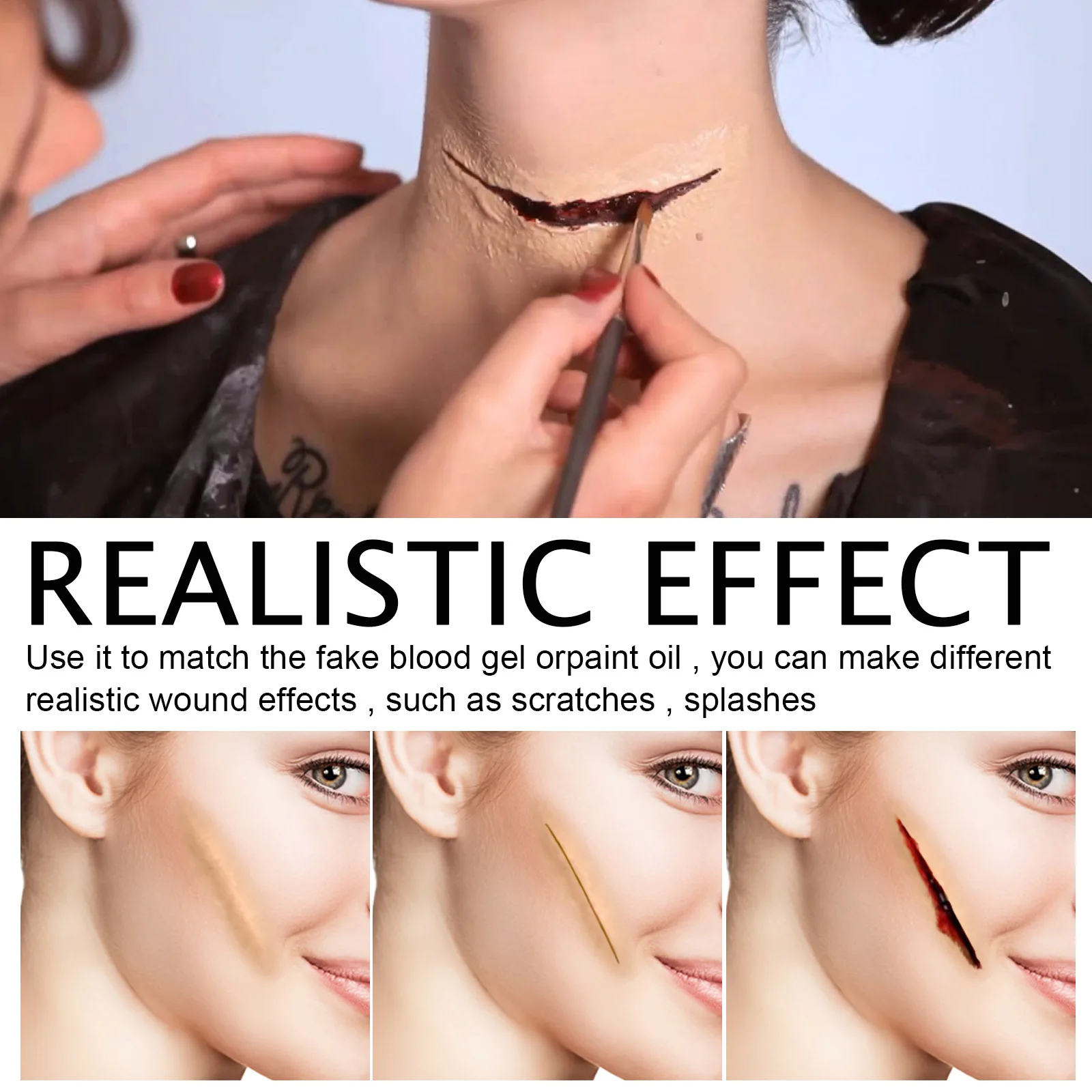 Eelhoe Halloween Skin Wax Plasma Makeup Set Scar Makeup Horror Atmosphere Party Make up Props Fake Blood Cosplay Makeup 2