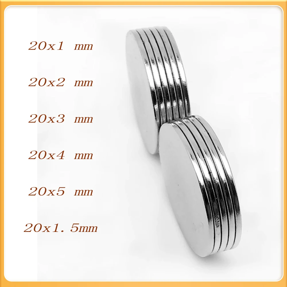 

20x1 mm Strong Powerful Magnets 20x1.5mm Round Search Magnet 20X2mm Permanent Neodymium Magnet Disc 20*3 20*4 20*5