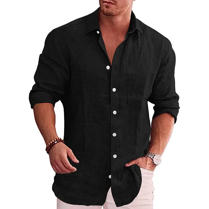 2024 KPOP Fashion Style Harajuku Slim Fit Ropa Hombre Loose Casual All Match Shirt Lapel Solid Button Cardigan Long Sleeve Blusa
