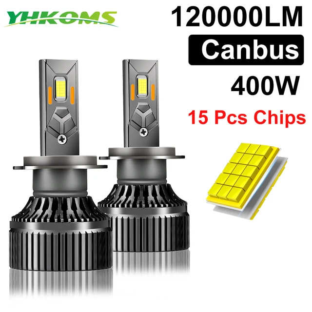 YHKOMS H4 H7 Canbus LED 5585 CSP LED H1 H8 H9 H11 9005 HB3 9006 HB4 400W 120000LM Auto LED Lamp Car Light 6000K 12V Fog Light 1