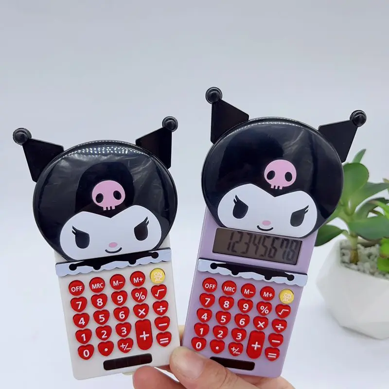 

48pcs Cute Cartoon Push Cover Calculator Cute Kuromi Modeling 8 Digit Calculator Student Portable Carrying Calculator Kids Tools