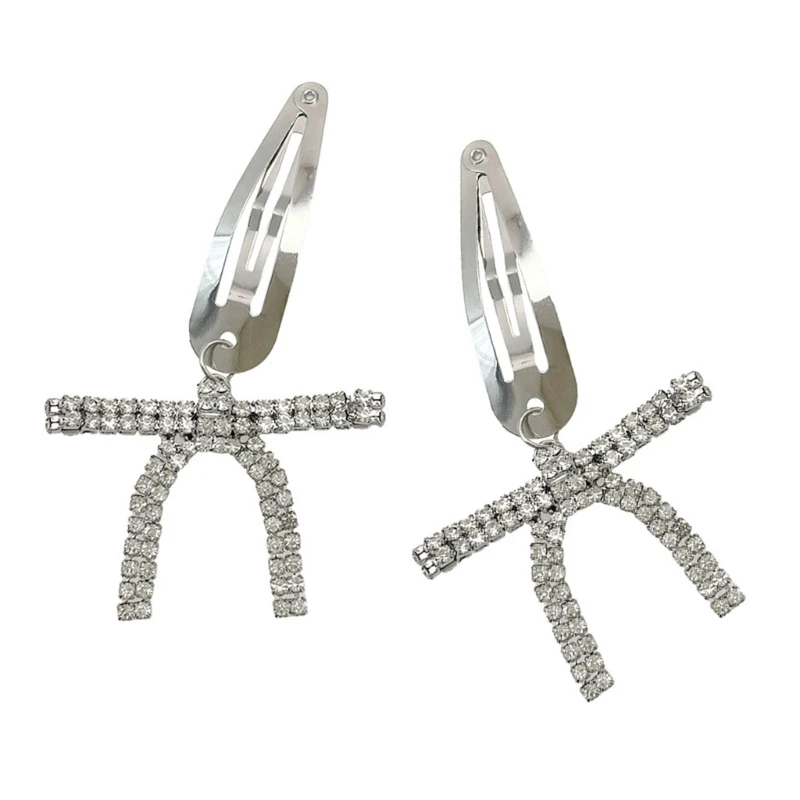 

Metallic Crystal Bowknot Hair Clip Girl Duckbill Clip Women Hair Ornaments
