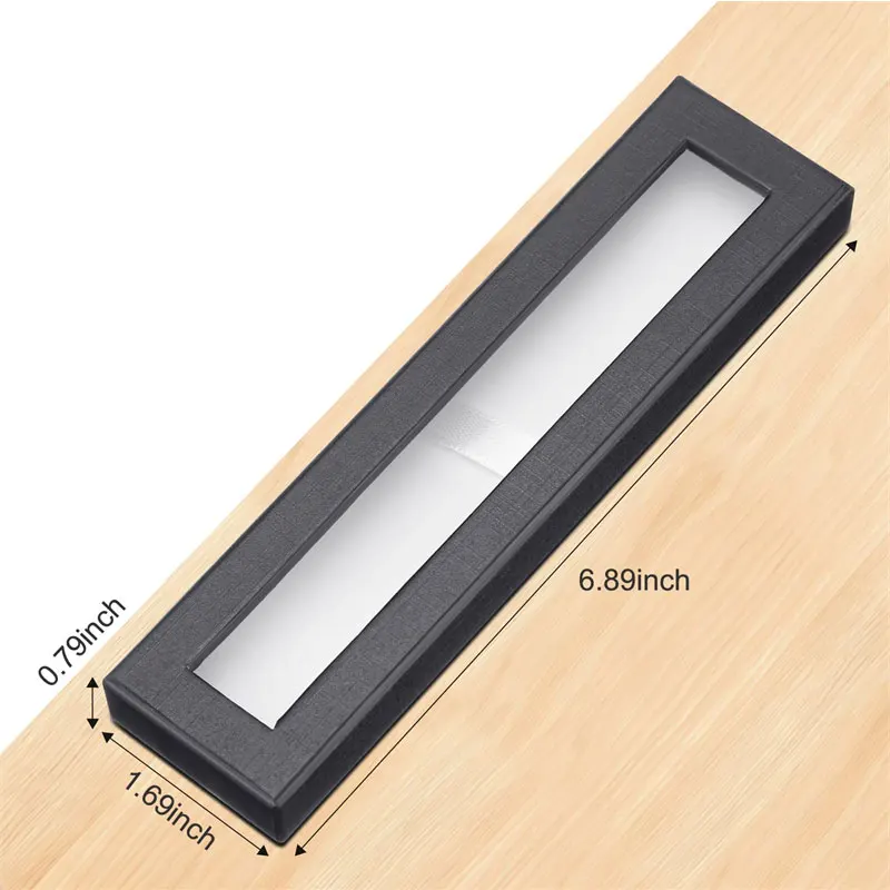 빈 펜 선물 상자 검은 판지 케이스, 보석 연필 볼포인트 만년필 디스플레이용 투명 창, 10 개