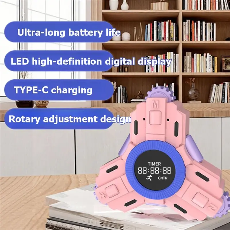 감압 도구 카운터 3In1 전자식 정확한 계산 + 타이머 및 걸음 수 계산 휴대용 간편 작동 핑크