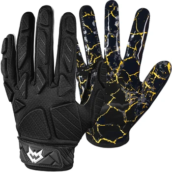 WVVOU Padded Football Gloves, Sticky Padded Receiver Gloves, Football Lineman Gloves 1