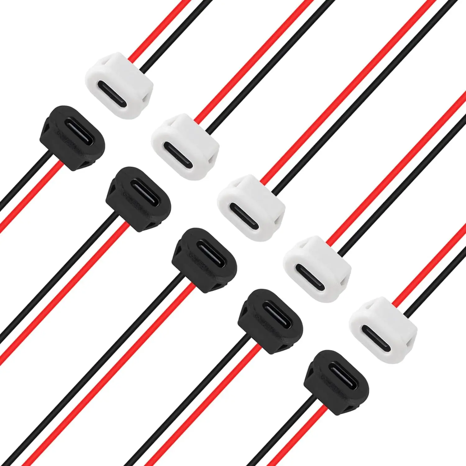 10 pçs tipo-c chassi fêmea à prova dwaterproof água 2p fio de solda tipo usb c trança cabo de extensão cabo de alimentação USB-C plug para 2 pinos nu wi