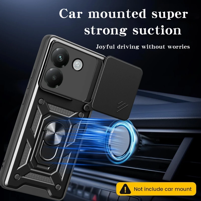 Durable Armor Slide Camera Protection Case with Car Magnetic Holder