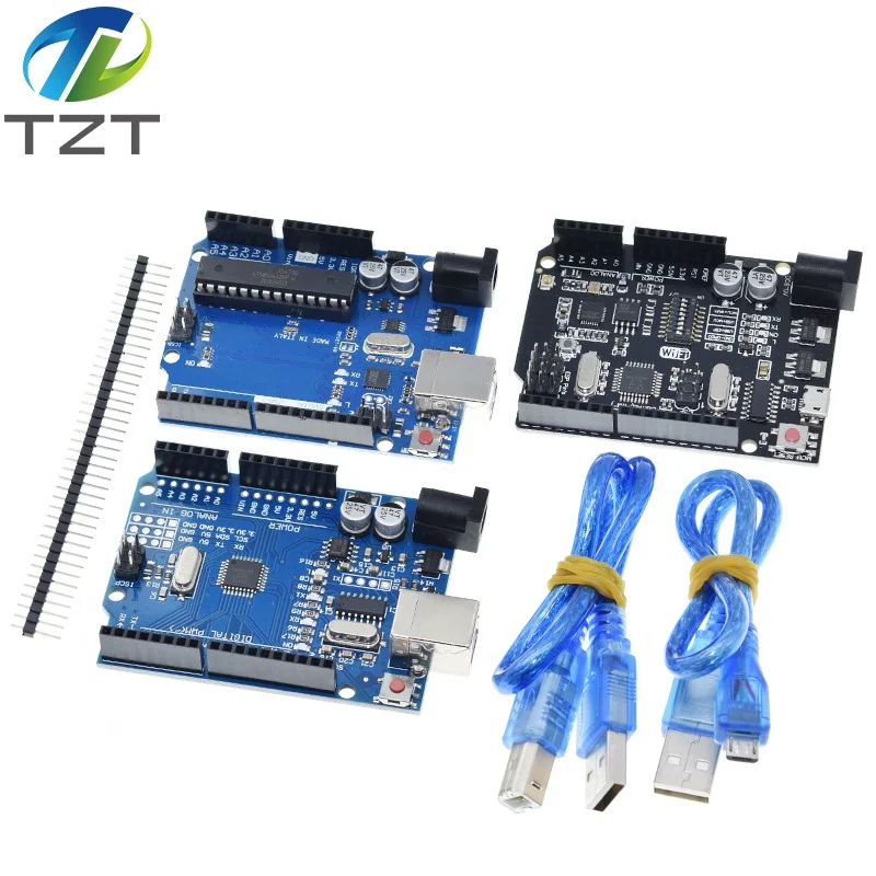 1 Set UNO R3 Official Box ATMEGA16U2+MEGA328P Chip For Arduino UNO R3 Development board + USB CABLE