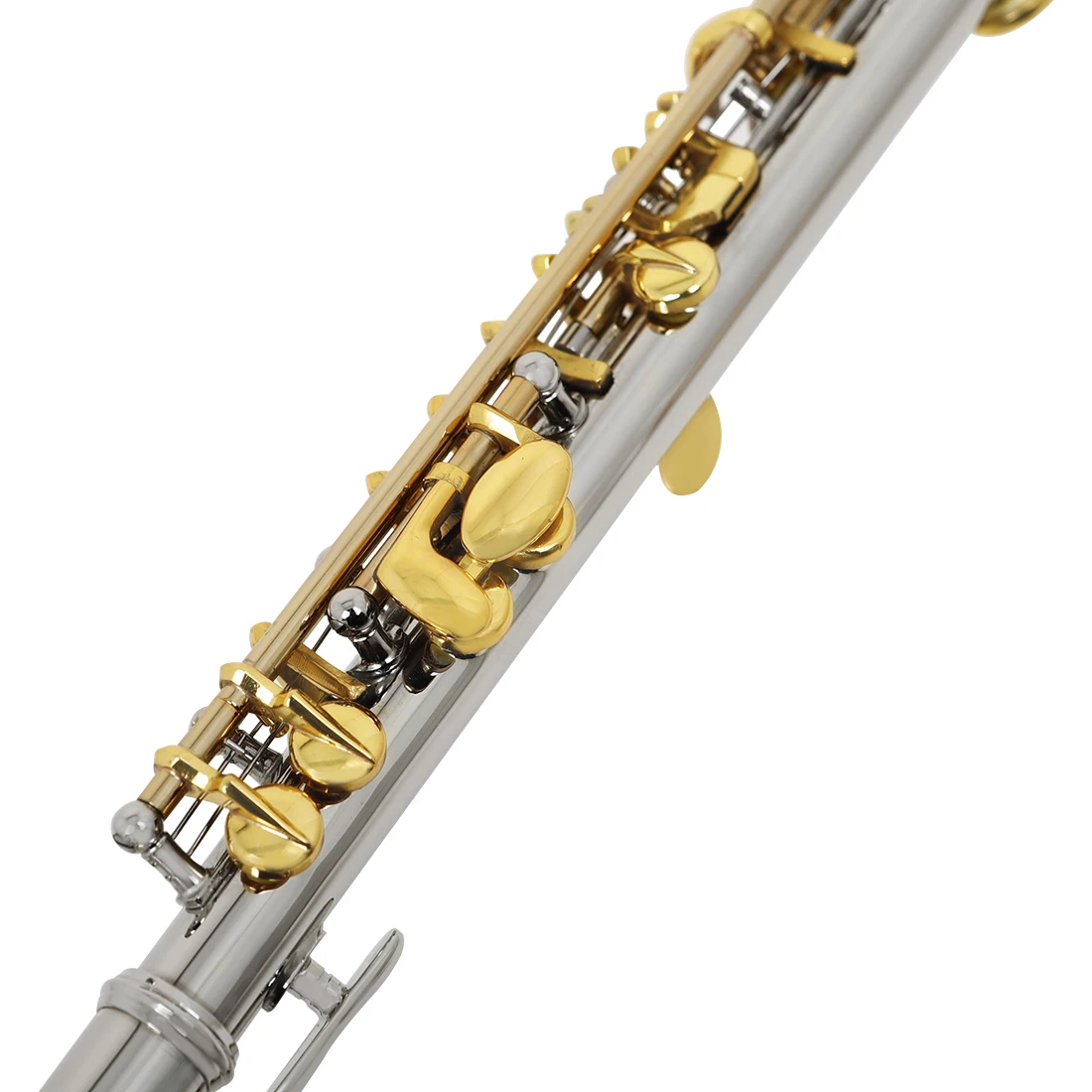 SLADE Piccolo Professional C Key Cupronickel Half-size Flute Silver Plated Body Gold Key with Padded Case Cleaning Cloth