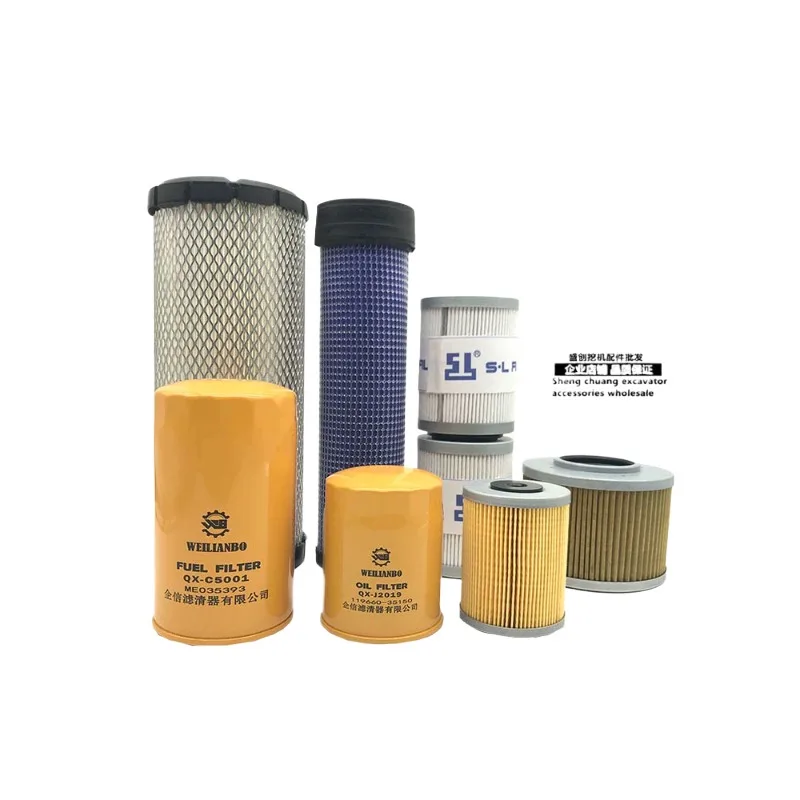 

For Kobelco 60-8 Air Filter, Engine Oil, Diesel Paper Diesel Hydraulic Return Oil Grid, Oil Inlet Filter, Excavator Accessories