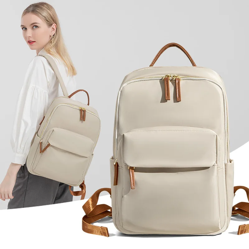 

New Leisure Computer Backpack Women's Spring/Summer 2023 Fashion Simple Oxford Cloth Solid Color Large Capacity Travel Backpack