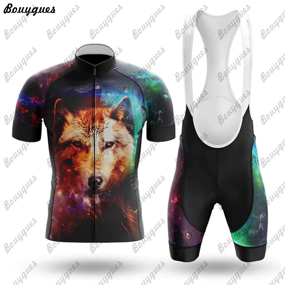 New Wolf Men Cycling Jersey Set Summer Cycling Clothing MTB Bike Clothes Uniform Maillot Ropa Ciclismo Bicycle Suit