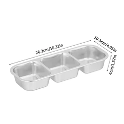 Eco - Friendly Stainless Steel Snack Containers with Divided Compartments and Secure Lids - Three grids Black
