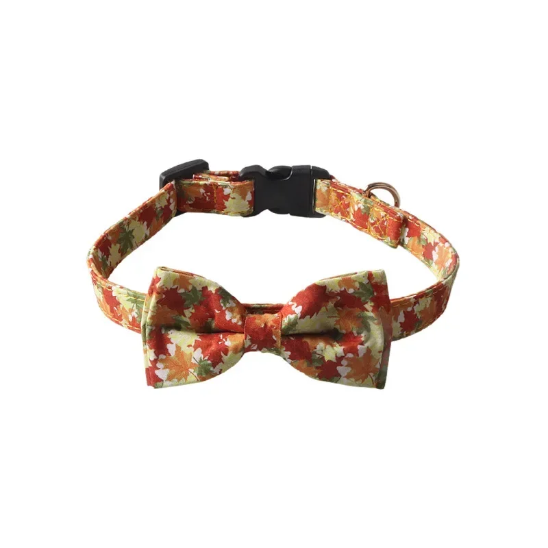 thumbnail image 1 of Nuevo collar para perro con hebilla de inserción de metal semimetálico, serie de calabaza de arce, lazo para perro, accesorios festivos para mascotas, 1 of 5
