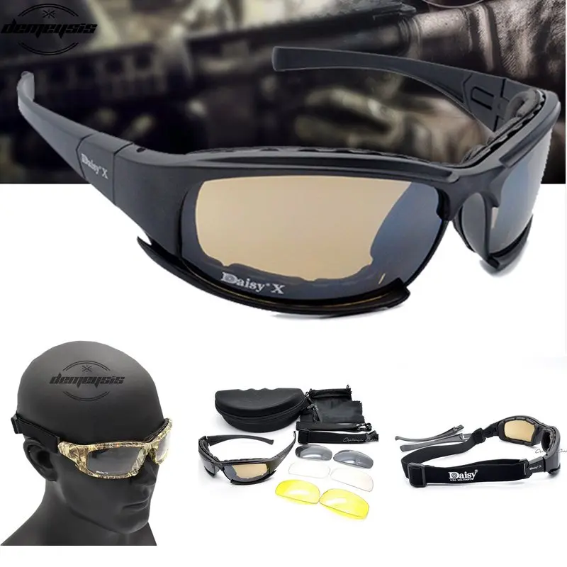 Esercito Occhiali Occhiali Da Sole Da Uomo Militare Occhiali Da Sole 4  Lenti Kit Uomini di Gioco di Guerra Tattico Occhiali per Lo Sport  All'aperto scarpe Da Trekking di ripresa|kit kits|kit lenskit