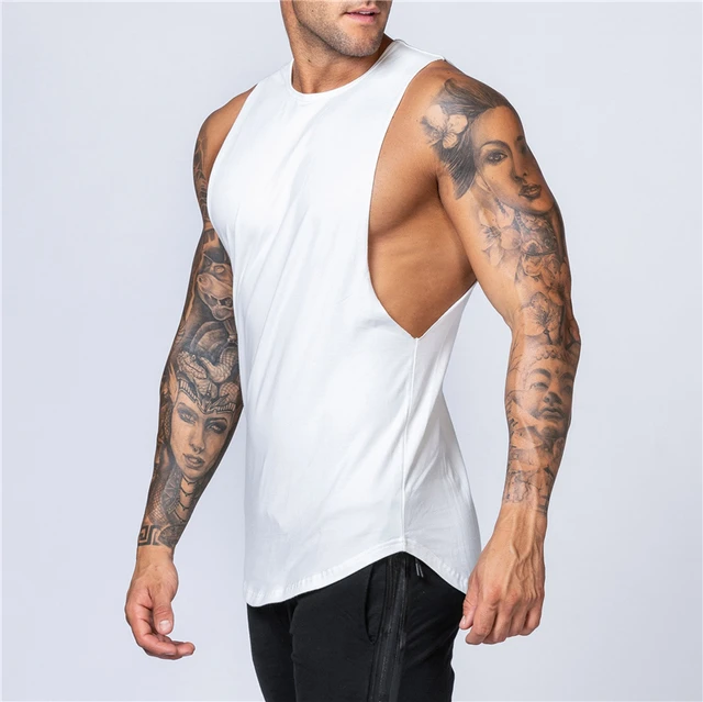 Vêtements de sport pour hommes, débardeur d'été en coton, Fitness, Jogging, musculation, chemise sans manches, respirant, col rond, gilet musculaire décontracté 1